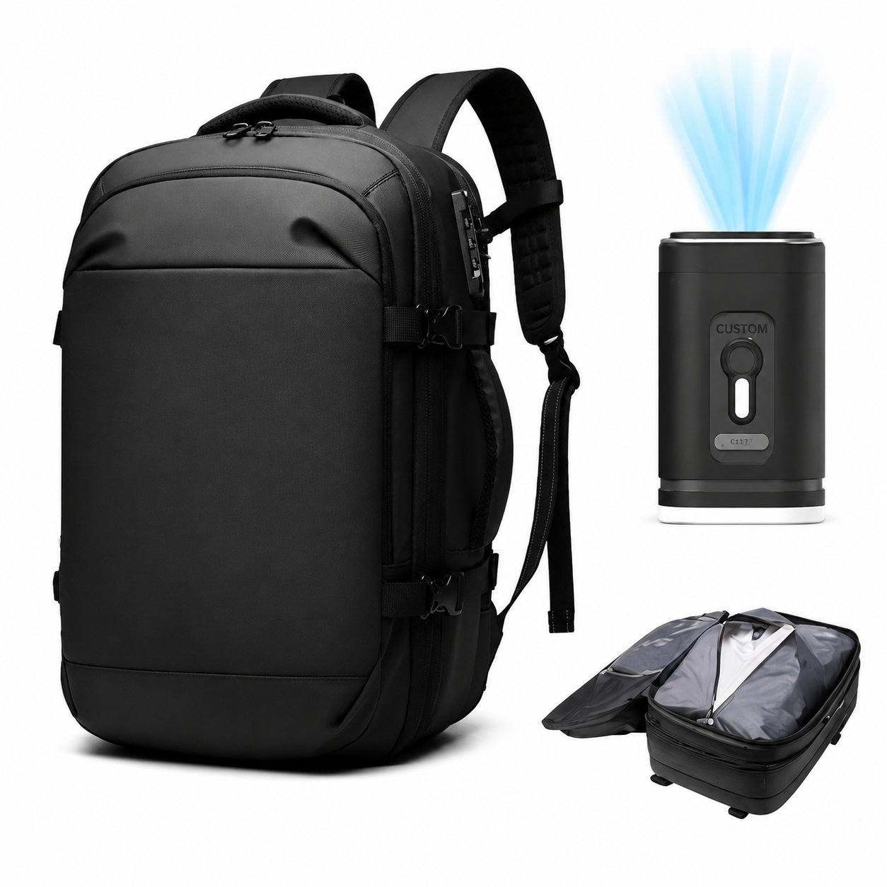 🎒✨ Le sac à dos intelligent avec pompe de compression intégrée ! ✨🎒 Version officielle. (Ref3)