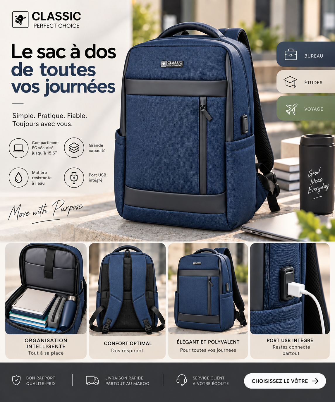 Sac à dos Quotidien aux professionels et étudiants