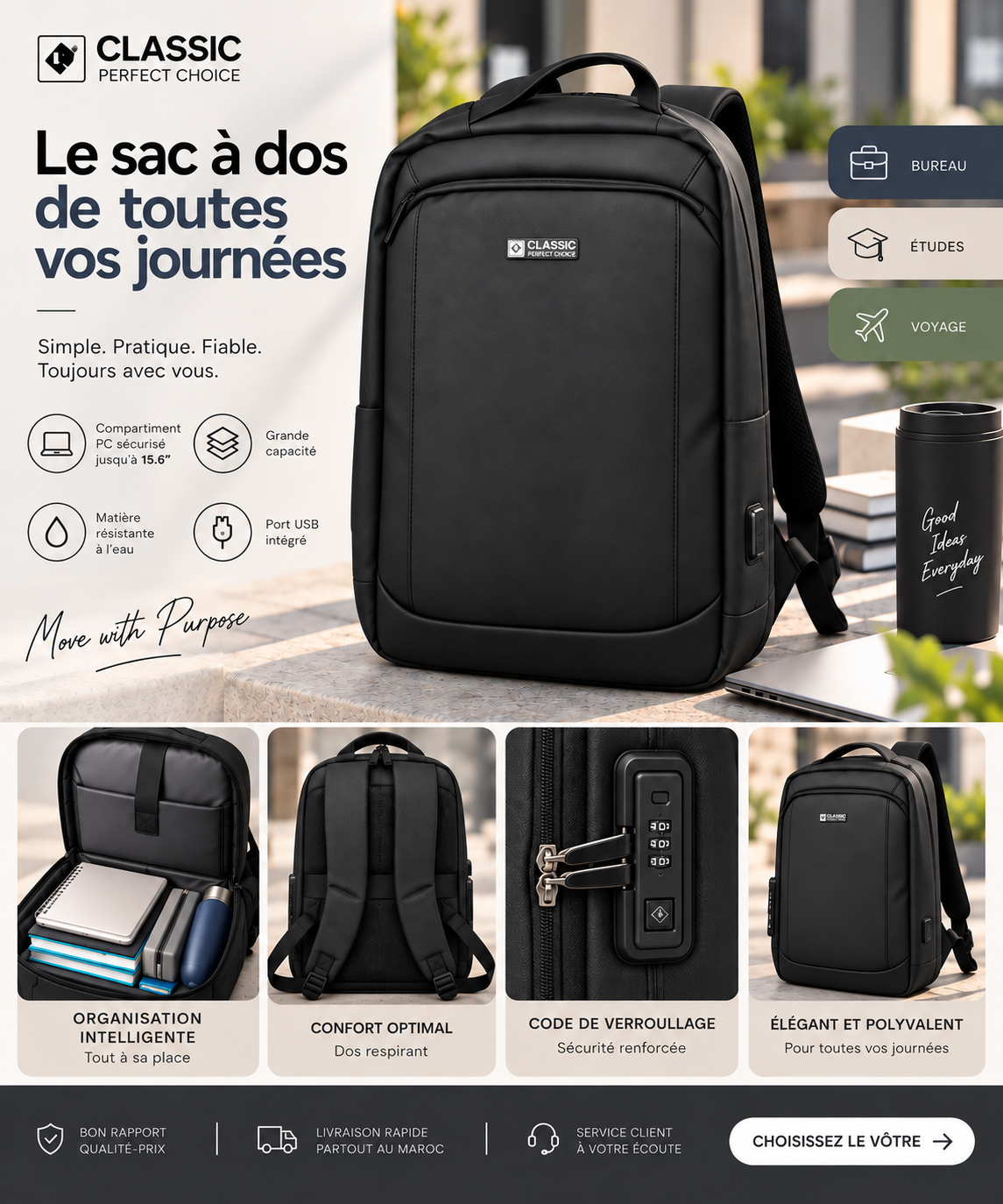 Sac à dos Quotidien aux professionels et étudiants