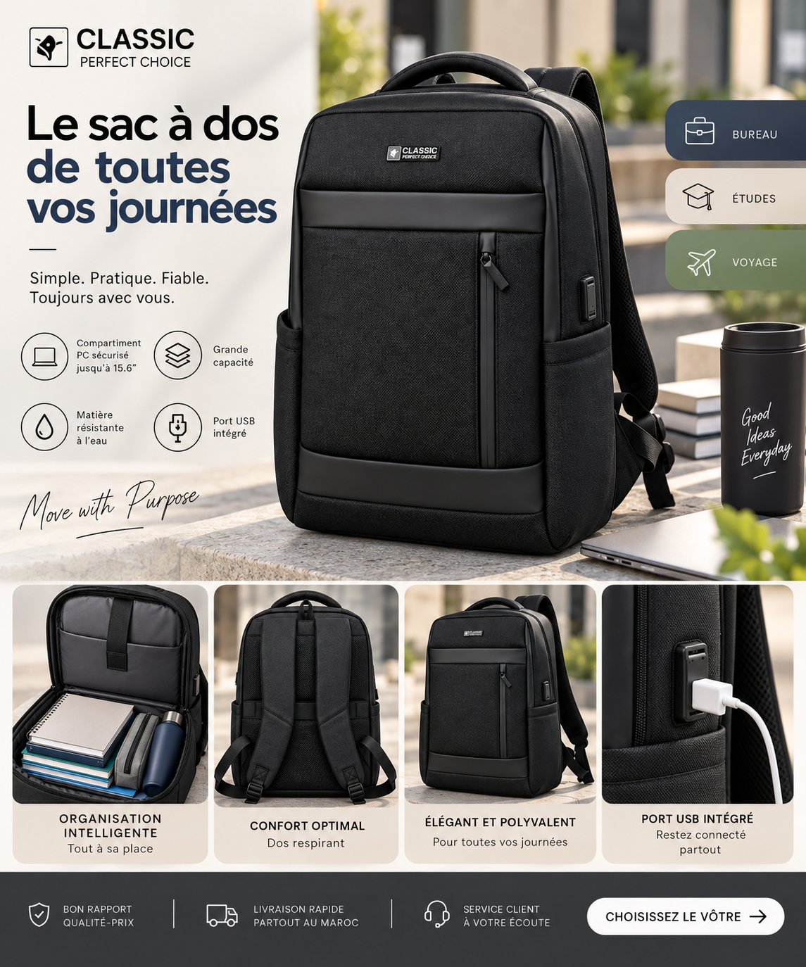 Sac à dos Quotidien aux professionels et étudiants