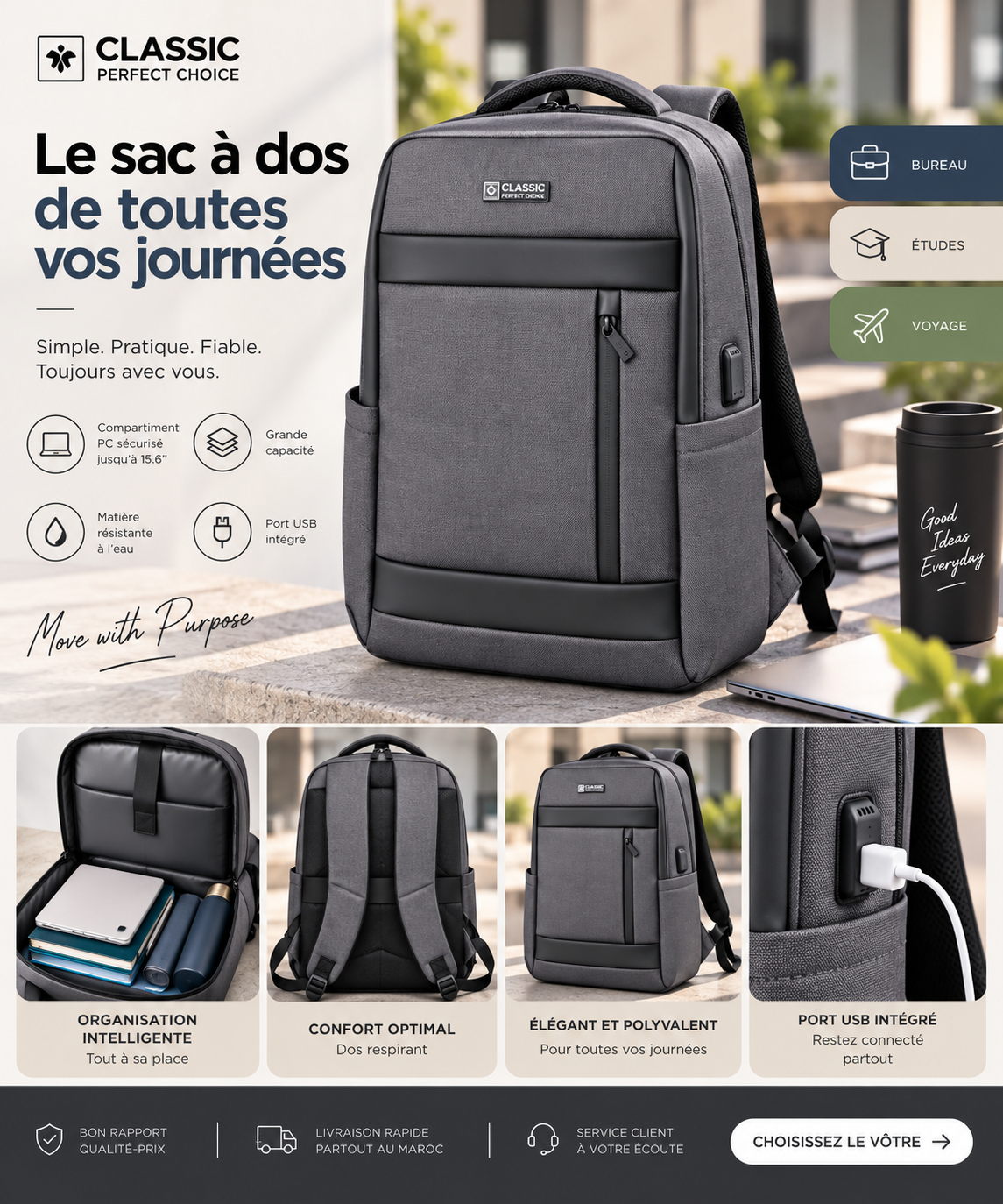 Sac à dos Quotidien aux professionels et étudiants