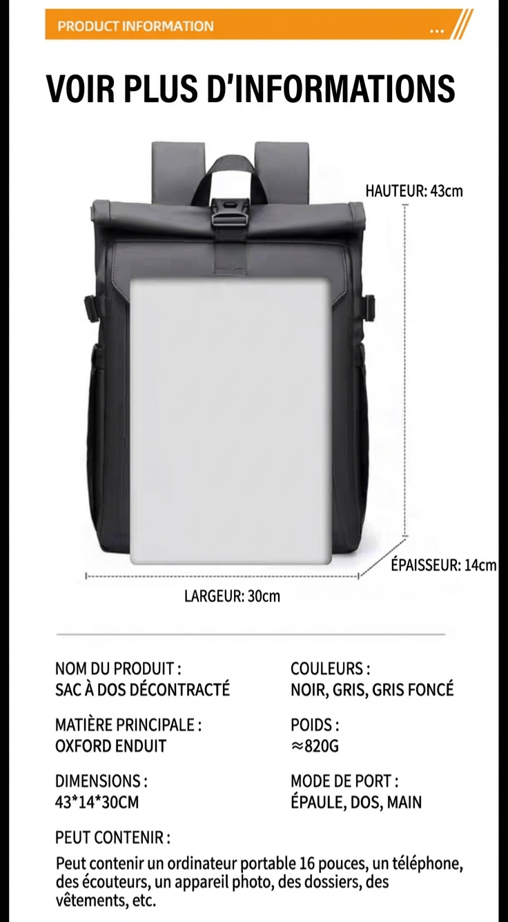 (Copie) Agréable sac à dos pour Pc Portable pour seulement 450dh