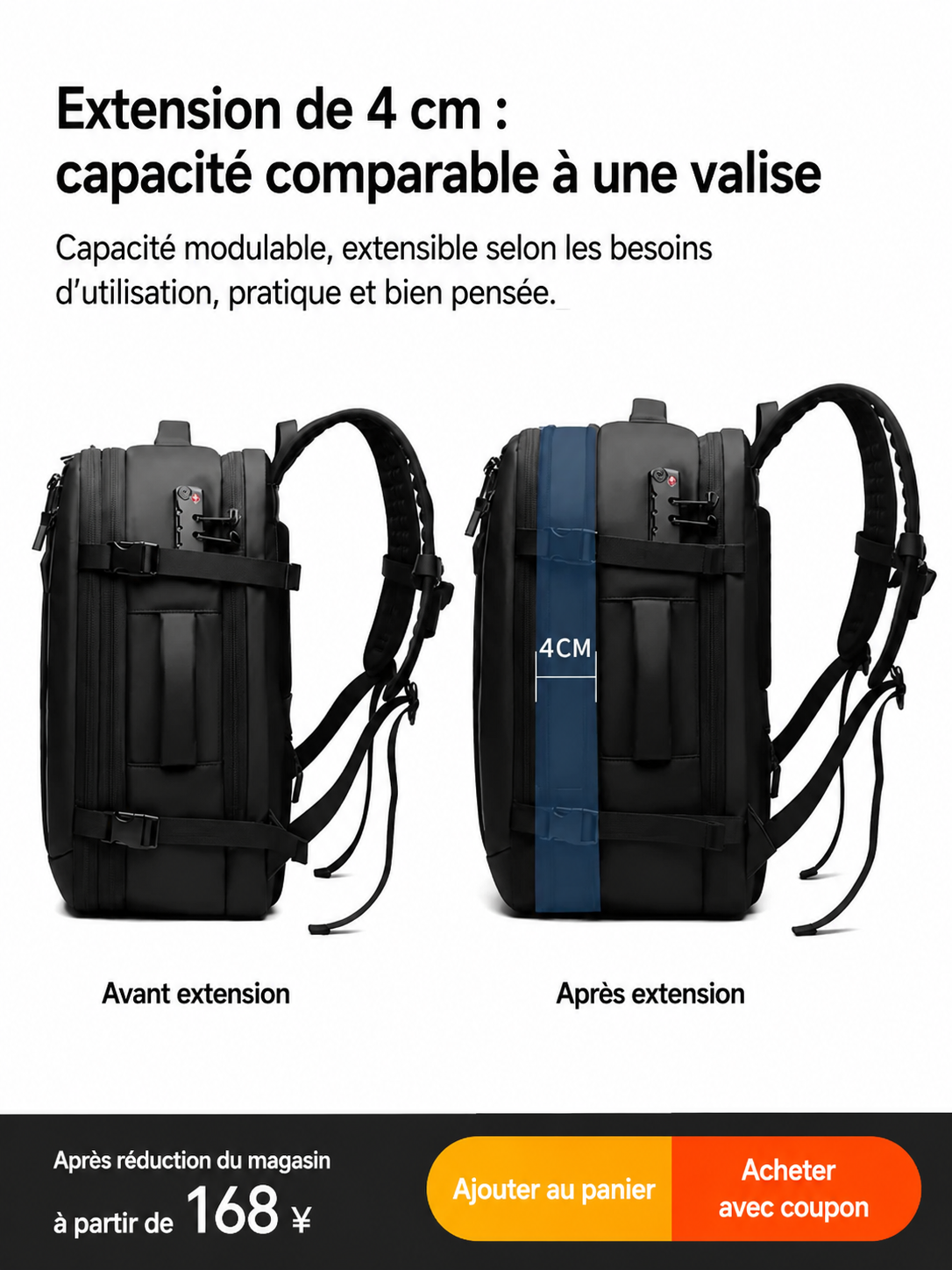 🎒✨ Le sac à dos intelligent avec pompe de compression intégrée ! ✨🎒 Version officielle. (Ref4)